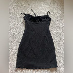 Princess Polly Ribbed Black Mini Dress